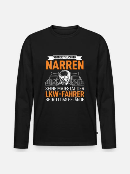 Lkw-Fahrer - Männer Premium Bio Langarmshirt - Schwarz