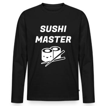 Sushi - Männer Premium Bio Langarmshirt - Schwarz - Vorne - Nico (187cm)