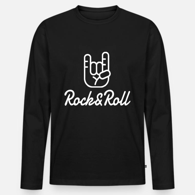 Rock n Roll - Männer Premium Bio Langarmshirt - Schwarz