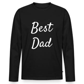 best dad - T-shirt manches longues Premium bio Homme - noir - Devant - Nico (187cm)