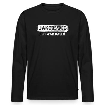 Jakobsweg - Ich war dabei! - Männer Premium Bio Langarmshirt - Schwarz - Vorne - Nico (187cm)