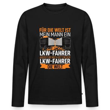 Lkw-Fahrer - Männer Premium Bio Langarmshirt - Schwarz - Vorne - Nico (187cm)