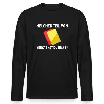 Schiedsrichter Schiri - Gelb Rote Karte - Männer Premium Bio Langarmshirt - Schwarz - Vorne - Nico (187cm)
