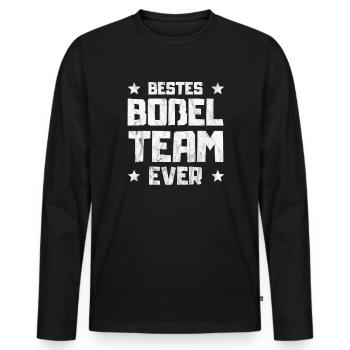 Boßel-Team Boßeln Boßler - Männer Premium Bio Langarmshirt - Schwarz - Vorne - Nico (187cm)