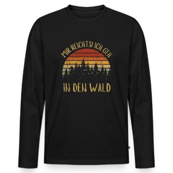 It's enough for me! I go to the forest - Forest bathing - Men's Premium Organic Long Sleeve Shirt - black - Front - Nico (187cm)