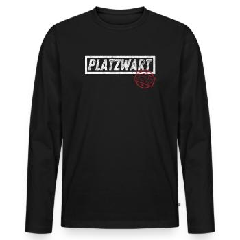 Platzwart - geprüfte Qualität - Männer Premium Bio Langarmshirt - Schwarz - Vorne - Nico (187cm)