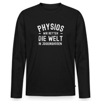 Physiotherapeuten Physiotherapie - Männer Premium Bio Langarmshirt - Schwarz - Vorne - Nico (187cm)