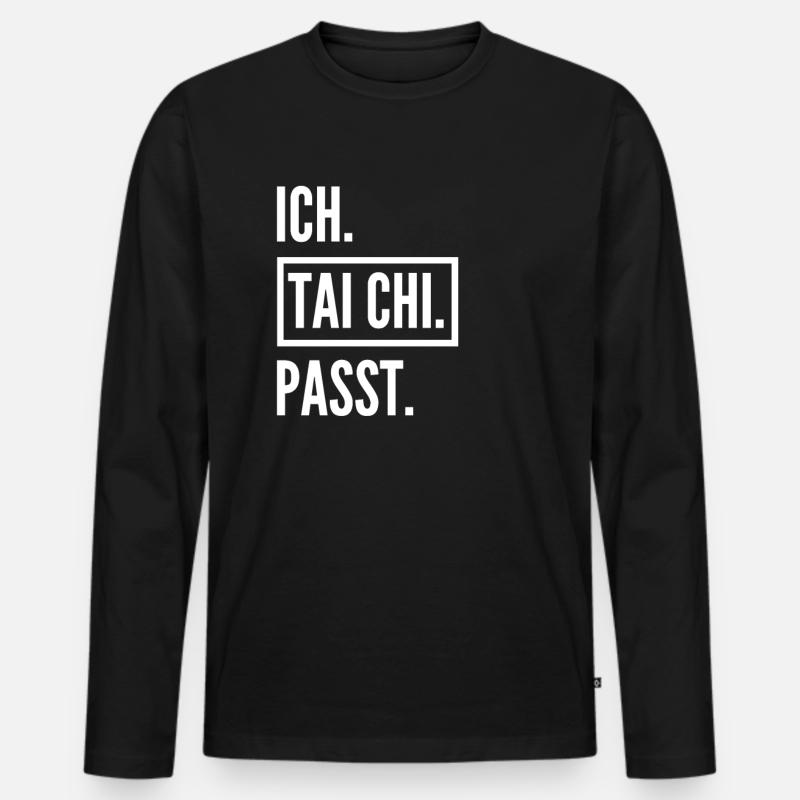Tai Chi Geschenk - Männer Premium Bio Langarmshirt - Schwarz