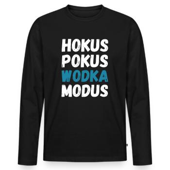 Hokus Pokus Wodka Modus - Vodka-Trinker - Männer Premium Bio Langarmshirt - Schwarz - Vorne - Nico (187cm)