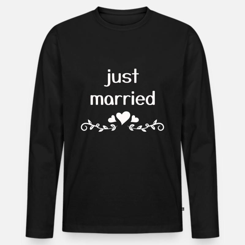 just married - Männer Premium Bio Langarmshirt - Schwarz
