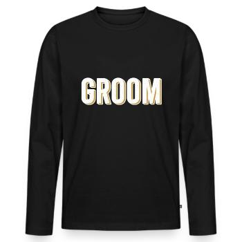 Groom - T-shirt manches longues Premium bio Homme - noir - Devant - Nico (187cm)