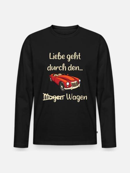 Auto Spruch - Männer Premium Bio Langarmshirt - Schwarz