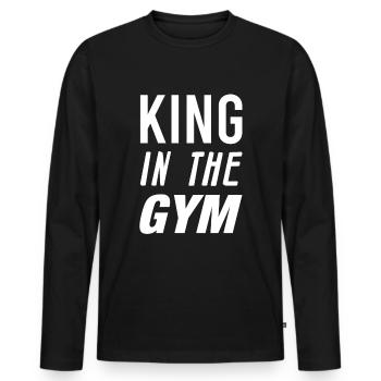 Gym - Men's Premium Organic Long Sleeve Shirt - black - Front - Nico (187cm)