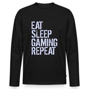 Eat Sleep Gaming Repeat - T-shirt manches longues Premium bio Homme - noir - Devant - Nico (187cm)