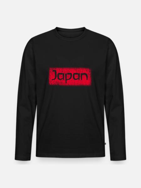 Japan - Men's Premium Organic Long Sleeve Shirt - black