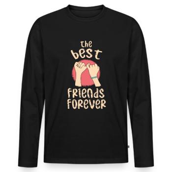 best friends - T-shirt manches longues Premium bio Homme - noir - Devant - Nico (187cm)
