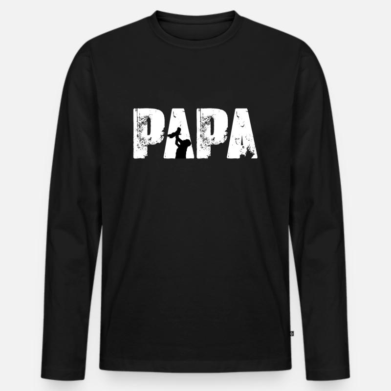 Vatertag - Männer Premium Bio Langarmshirt - Schwarz