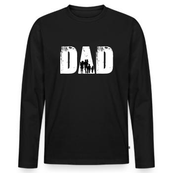 Vatertag - Männer Premium Bio Langarmshirt - Schwarz - Vorne - Nico (187cm)