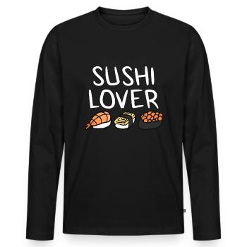 Sushi - Männer Premium Bio Langarmshirt - Schwarz - Vorne - Nico (187cm)