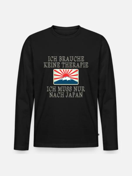 Japan - Männer Premium Bio Langarmshirt - Schwarz