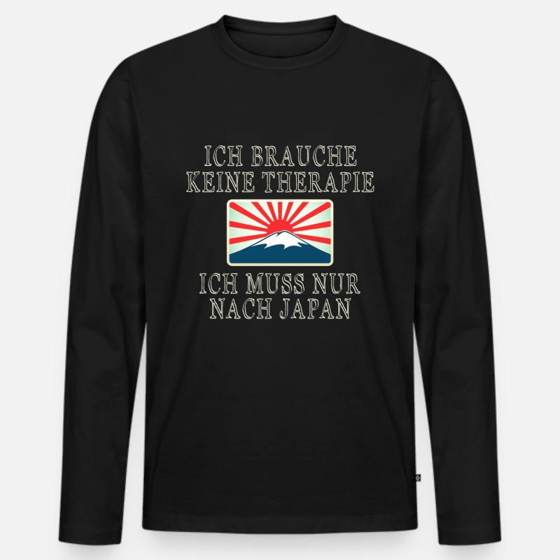 Japan - Männer Premium Bio Langarmshirt - Schwarz