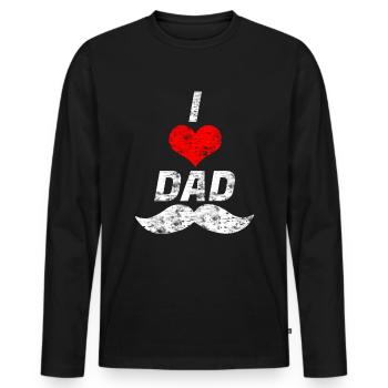 I love Dad - Men's Premium Organic Long Sleeve Shirt - black - Front - Nico (187cm)