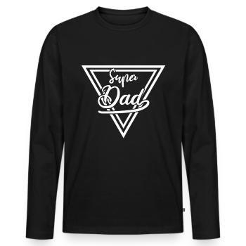 super dad - Men's Premium Organic Long Sleeve Shirt - black - Front - Nico (187cm)