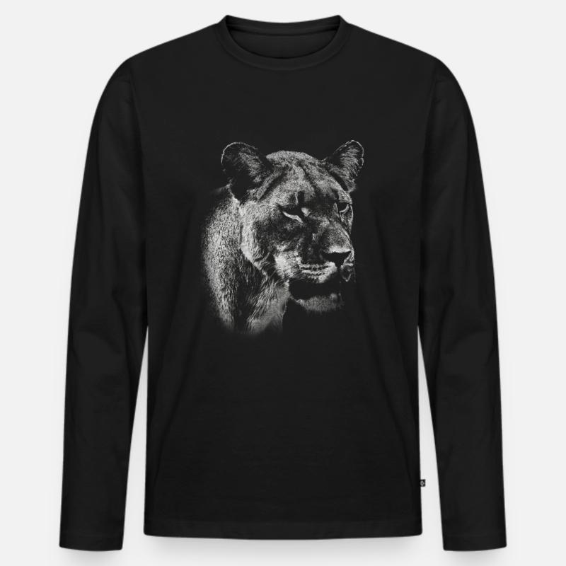 Tiger - Männer Premium Bio Langarmshirt - Schwarz