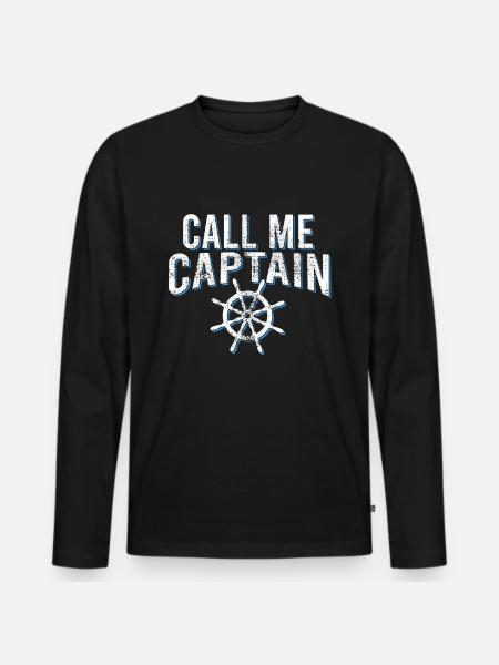 captain - Men's Premium Organic Long Sleeve Shirt - black