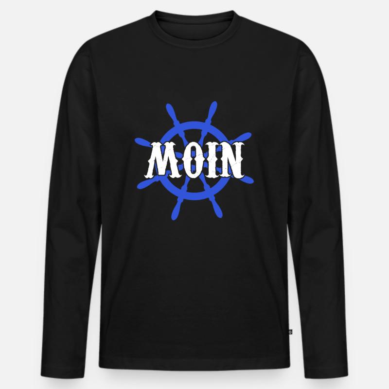 Moin - Männer Premium Bio Langarmshirt - Schwarz