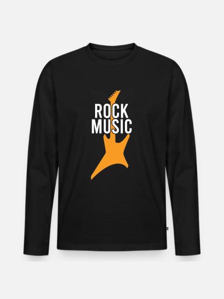 Rock Music - Men's Premium Organic Long Sleeve Shirt - black