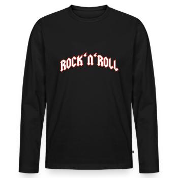 Rock and Roll - T-shirt manches longues Premium bio Homme - noir - Devant - Nico (187cm)