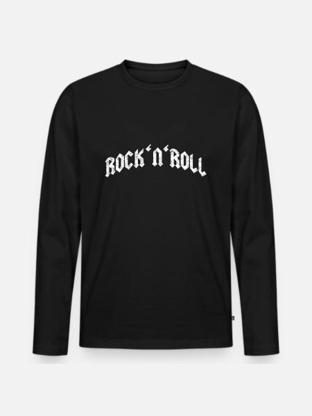 Rock and Roll - Men's Premium Organic Long Sleeve Shirt - black