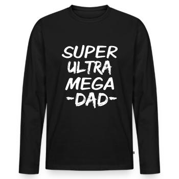 super dad - Men's Premium Organic Long Sleeve Shirt - black - Front - Nico (187cm)