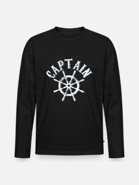 captain - Men's Premium Organic Long Sleeve Shirt - black