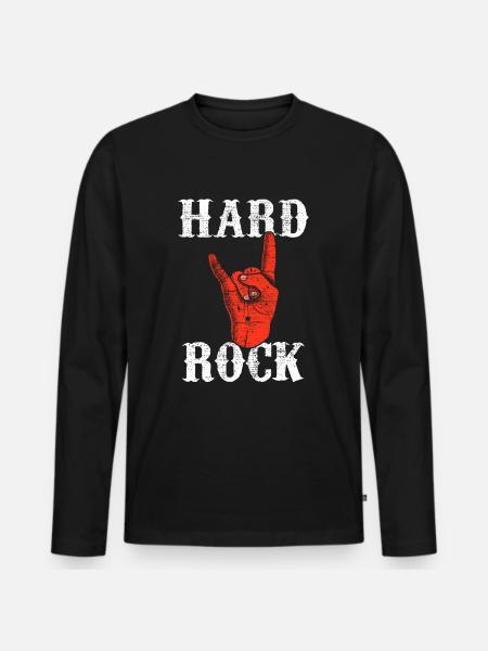 hard rock - Men's Premium Organic Long Sleeve Shirt - black