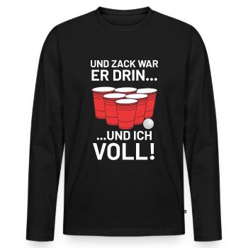 Bier - Männer Premium Bio Langarmshirt - Schwarz - Vorne - Nico (187cm)