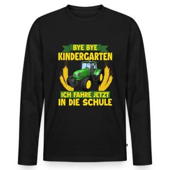 Schüler - Männer Premium Bio Langarmshirt - Schwarz - Vorne - Nico (187cm)