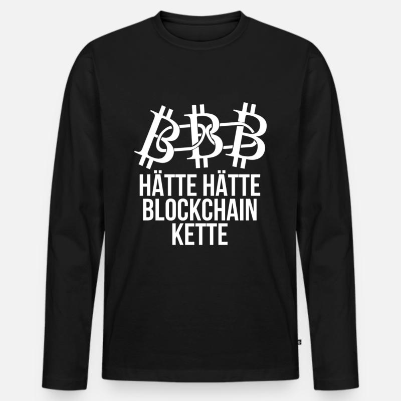 Bitcoin - Männer Premium Bio Langarmshirt - Schwarz