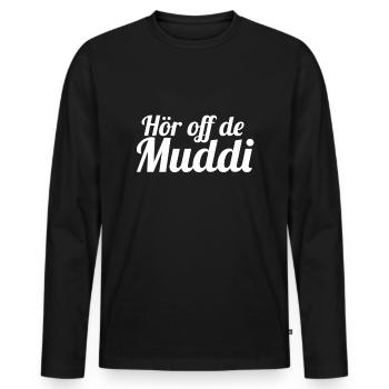 DDR - Männer Premium Bio Langarmshirt - Schwarz - Vorne - Nico (187cm)