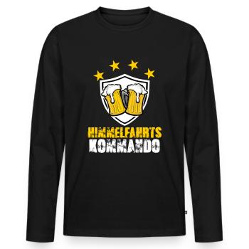 Bier - Männer Premium Bio Langarmshirt - Schwarz - Vorne - Nico (187cm)