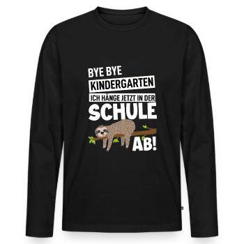 Schulanfang - Männer Premium Bio Langarmshirt - Schwarz - Vorne - Nico (187cm)