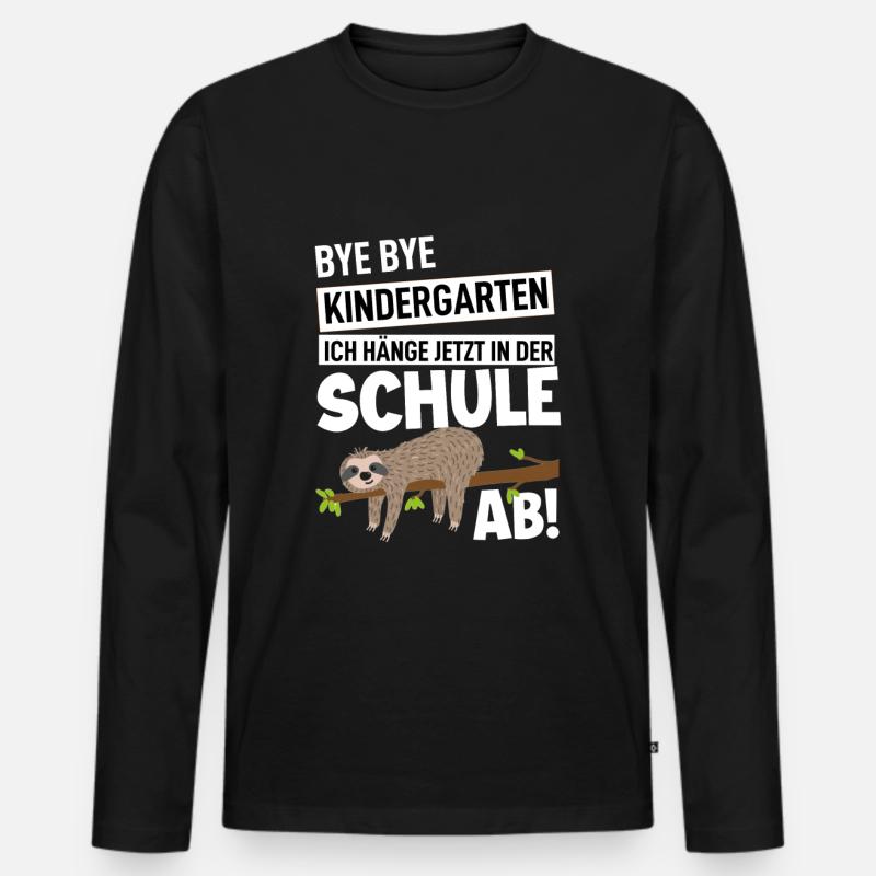 Schulanfang - Männer Premium Bio Langarmshirt - Schwarz