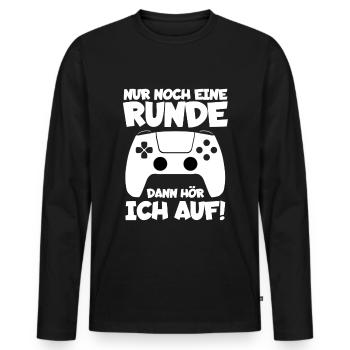 Gamer - Männer Premium Bio Langarmshirt - Schwarz - Vorne - Nico (187cm)