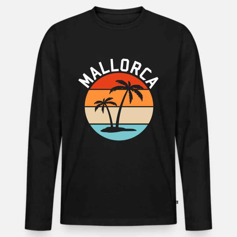 Mallorca retro - Männer Premium Bio Langarmshirt - Schwarz