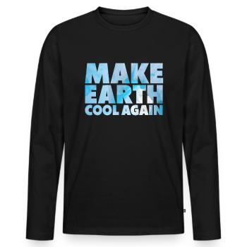 Make Earth Cool Again Protection de l’environnement Manifestation activiste - T-shirt manches longues Premium bio Homme - noir - Devant - Nico (187cm)