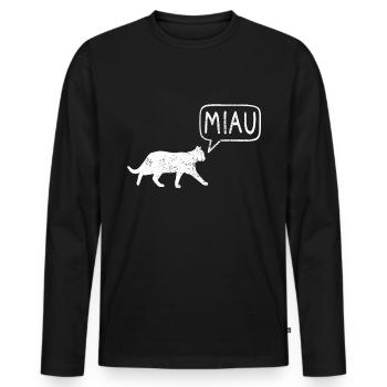 Katze Miau - Männer Premium Bio Langarmshirt - Schwarz - Vorne - Nico (187cm)