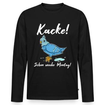 Kacke! Schon wieder Montag - Männer Premium Bio Langarmshirt - Schwarz - Vorne - Nico (187cm)