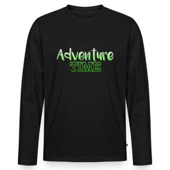 Aventure - T-shirt manches longues Premium bio Homme - noir - Devant - Nico (187cm)