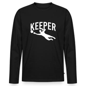 Fußball Torwart Keeper - Männer Premium Bio Langarmshirt - Schwarz - Vorne - Nico (187cm)
